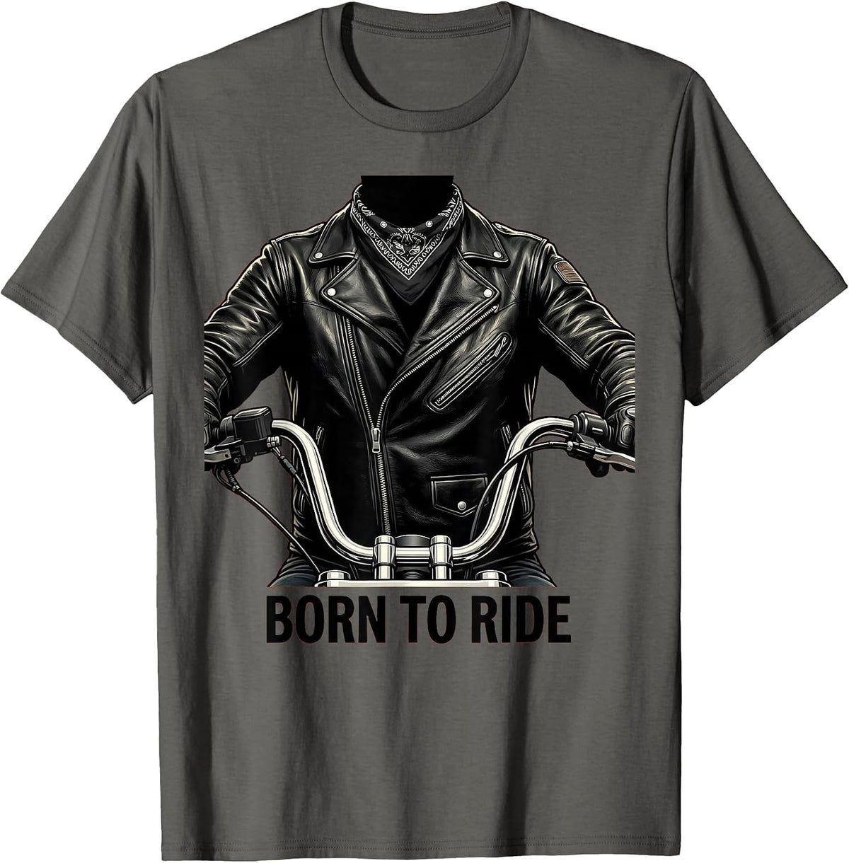 Born to Ride Bike Cycling Graphic Design T-Shirt - Asphalt Grey