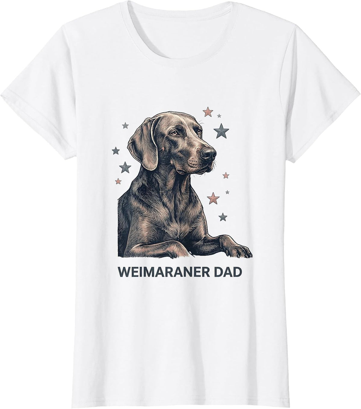 Weimaraner Dad Patriotic Breed Design T-Shirt - White