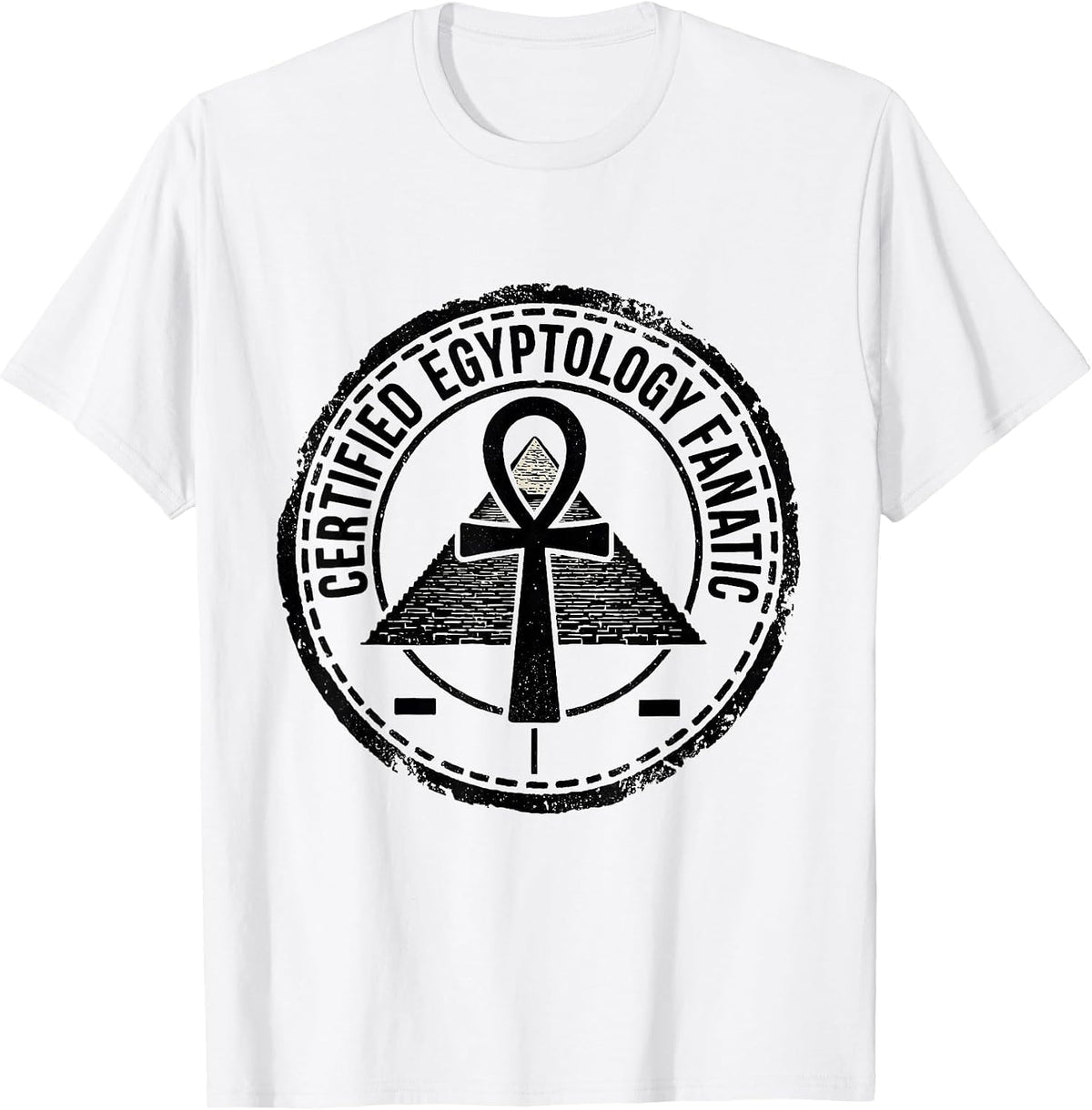 Men's Certified Egyptology Fanatic Funny History Teacher Rubber T-Shirt - White