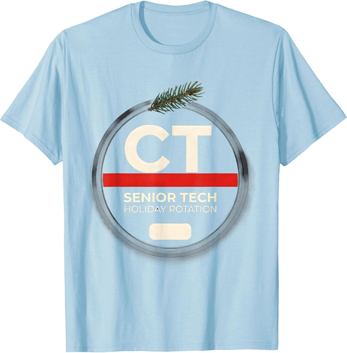 Men's Senior CT Tech Holiday Rotation Funny Radiology Technologist T-Shirt - Baby Blue