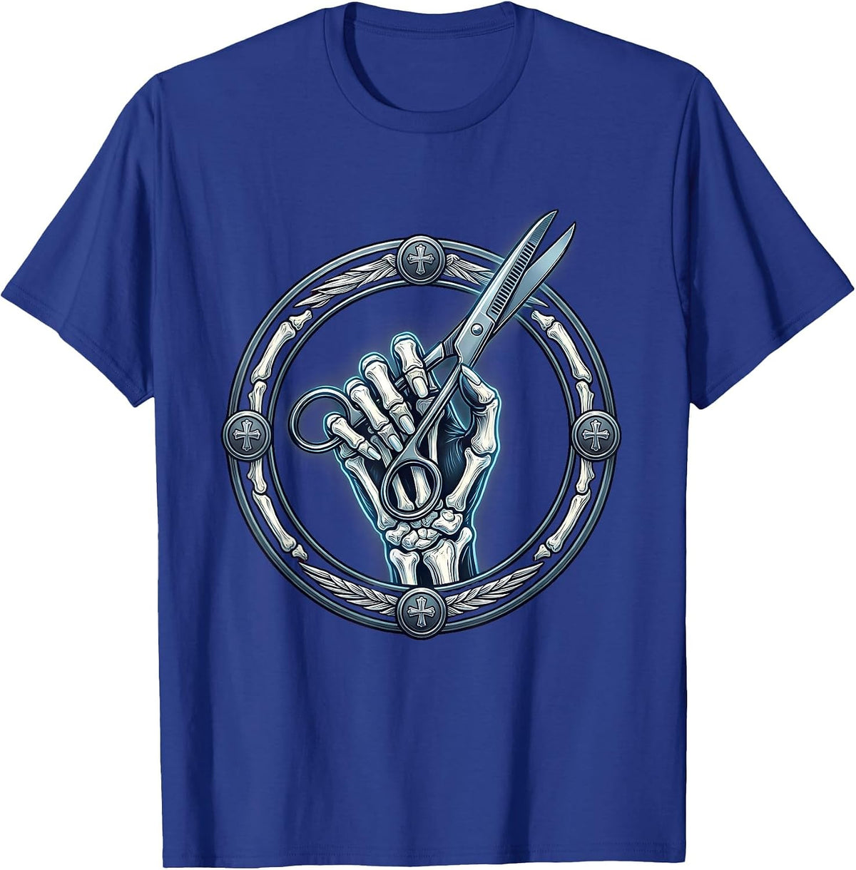 Men's X-Ray Hand Surgical Scissors Medical Assistant T-Shirt - Royal Blue