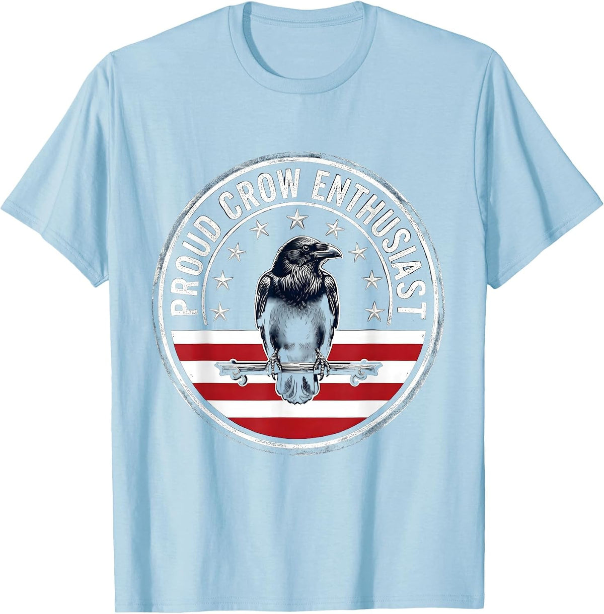 Men's Proud Crow Enthusiast Bird Lover Design T-Shirt - Baby Blue