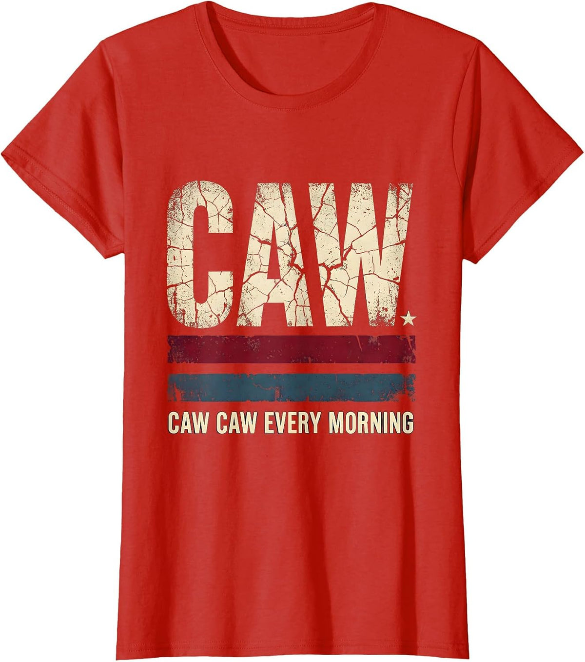 Women's Caw Caw Every Morning Crow Lover Design T-Shirt - Red
