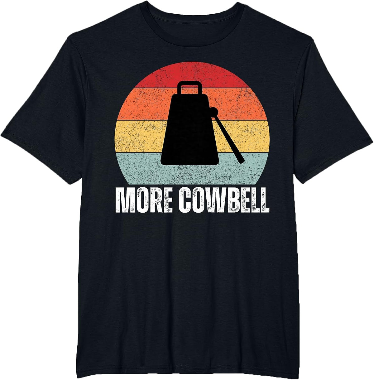 Need More Cowbell Retro Drummer Lovers T-Shirt - Black