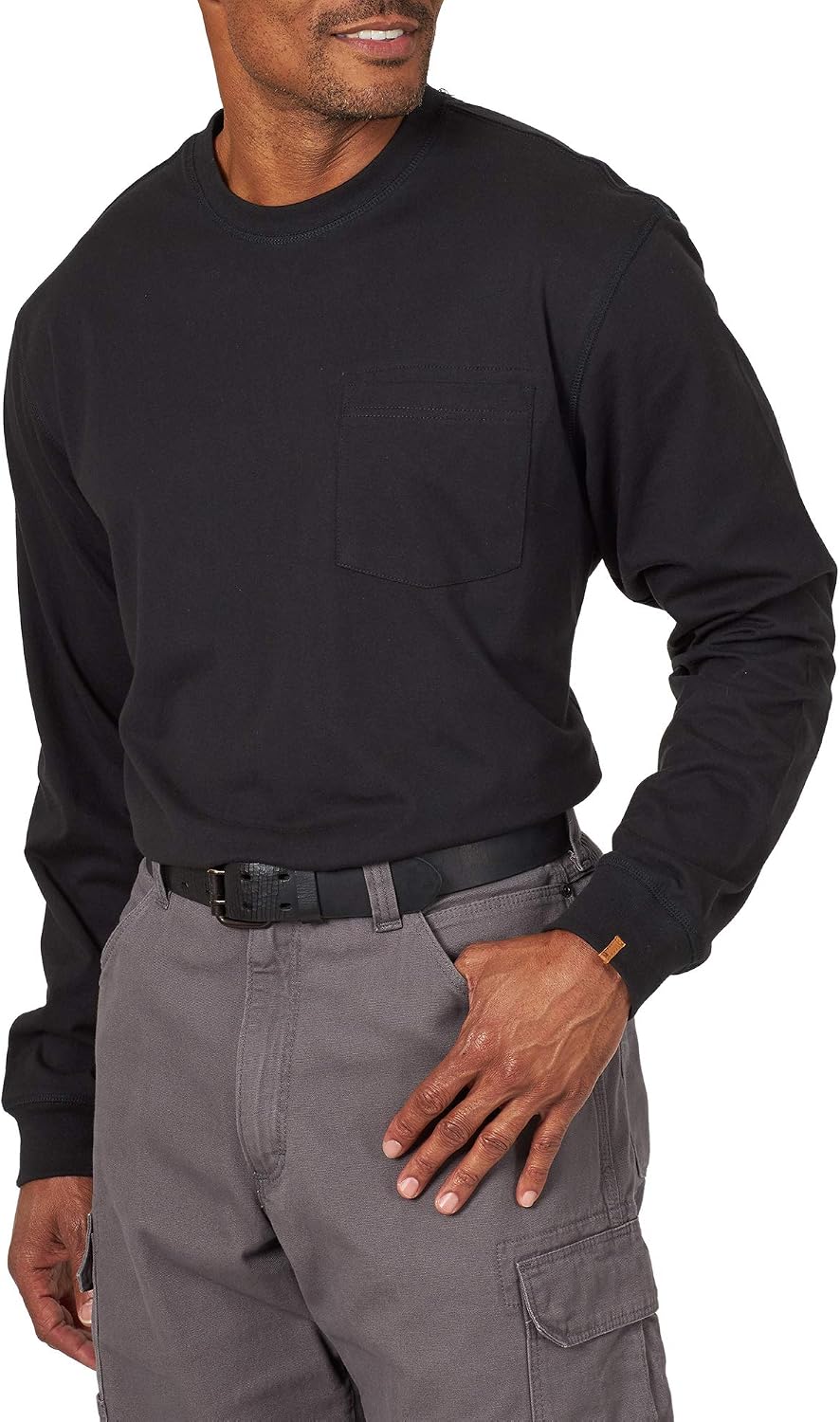 Wrangler Riggs Workwear Men's Long Sleeve Pocket Performance T-Shirt - Black