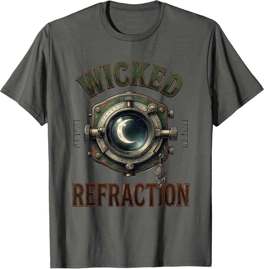 Wicked Refraction Vintage Halloween Optometrist Eye Doctor T-Shirt - Asphalt Grey