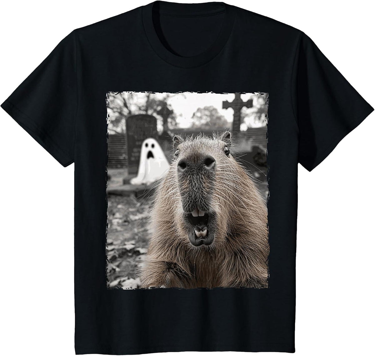 Funny Capybara Halloween Costume T-Shirt - Black