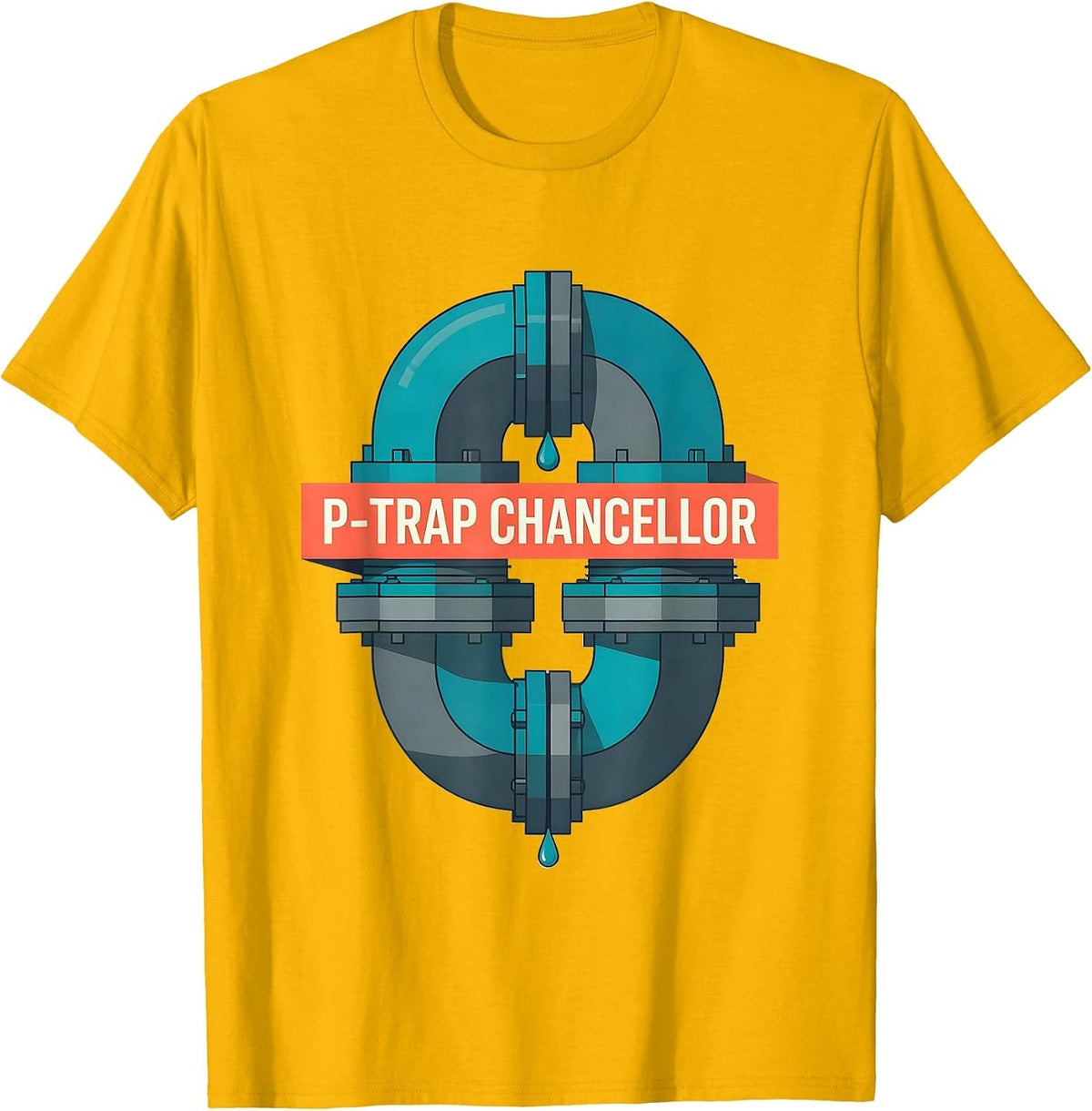 P-Trap Chancellor Funny Plumber Pipefitter Steamfitter Gift T-Shirt - Golden Yellow
