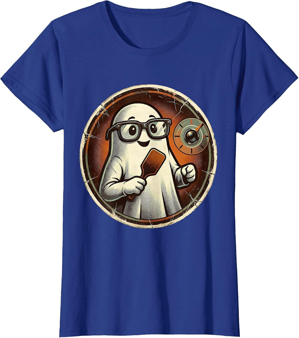 Women's Friendly Ghost Eye Doctor Halloween Optometrist Humor T-Shirt - Royal Blue