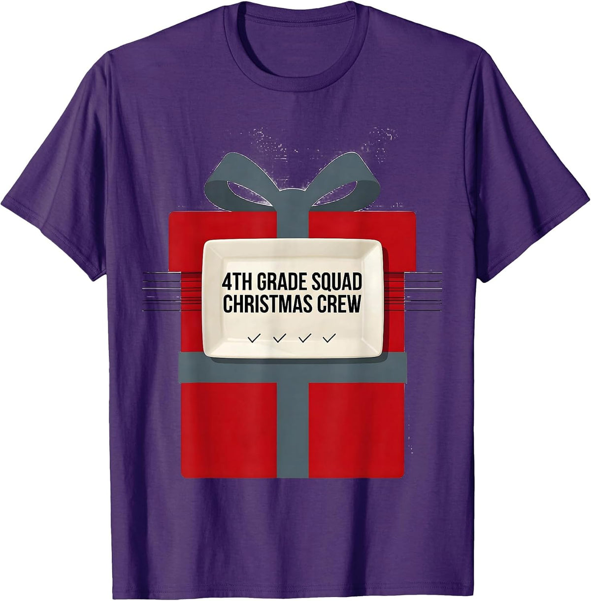 4th Grade Squad Christmas Crew Funny Teacher Holiday Squad T-Shirt - Purple