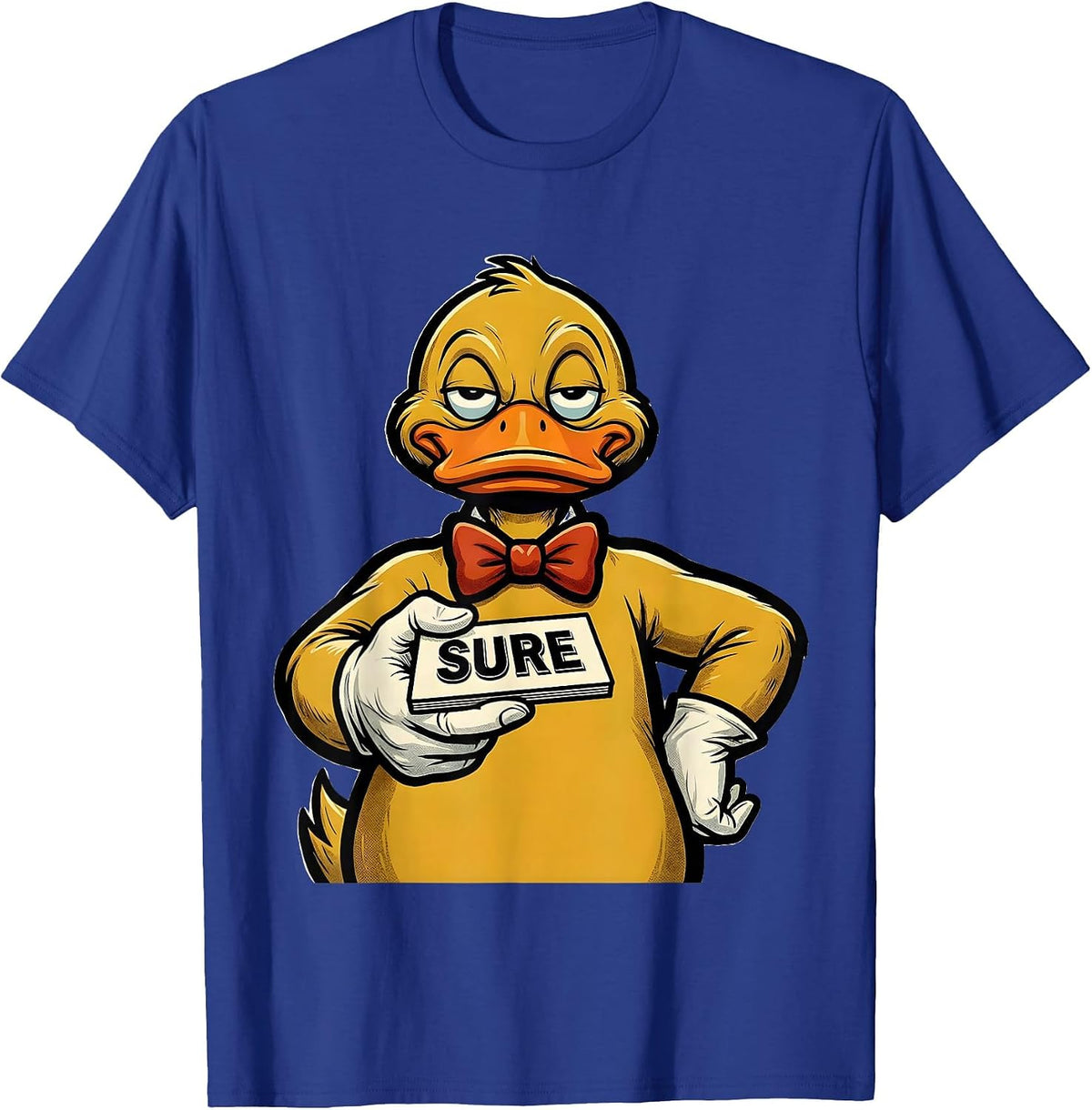 Sure Retro Advertising Mascot Duck Novelty Humor Gift T-Shirt - Royal Blue