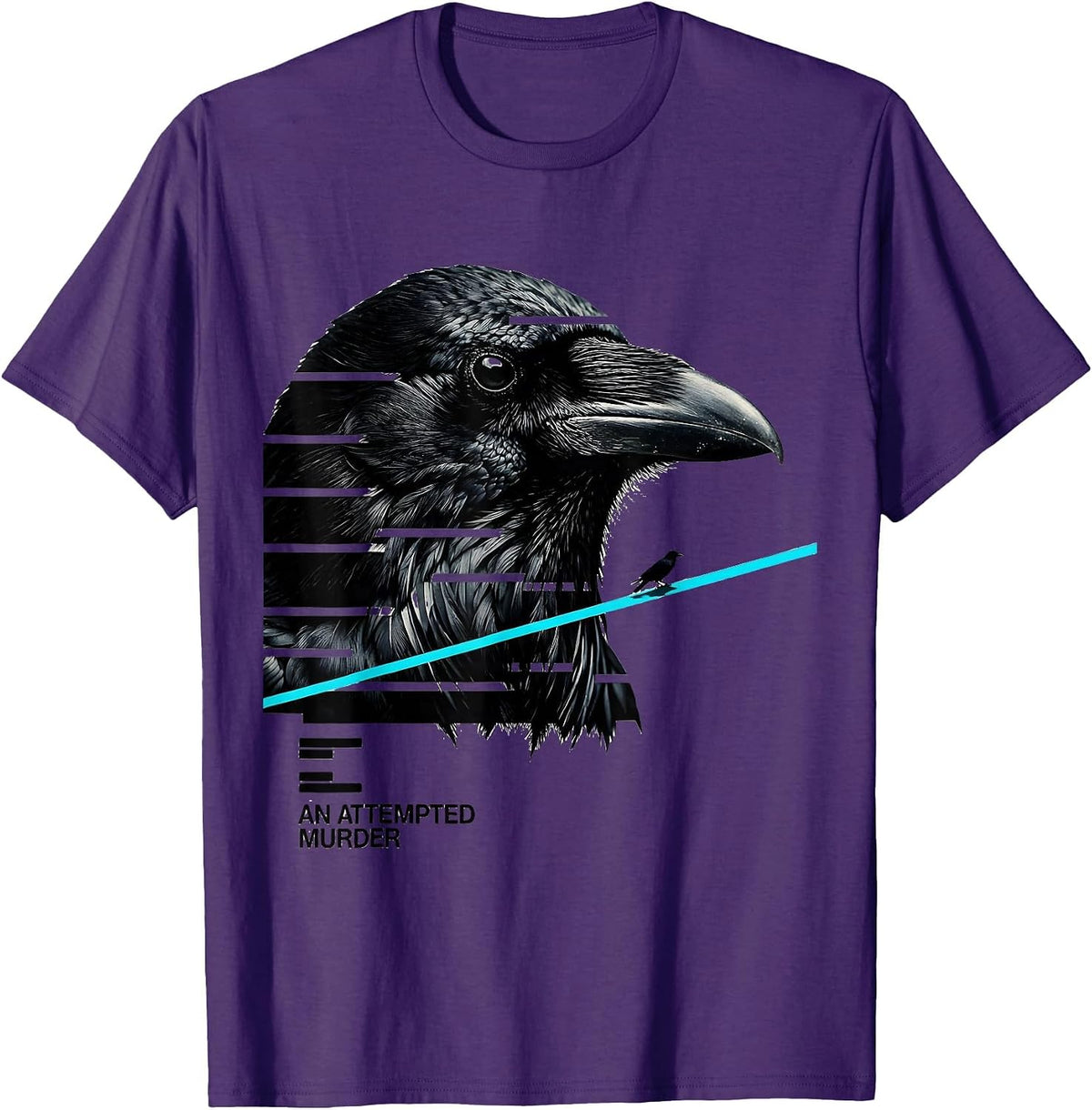 Men's An Attempted Murder Dark Humor Crow Lover Nature Birding T-Shirt - Purple