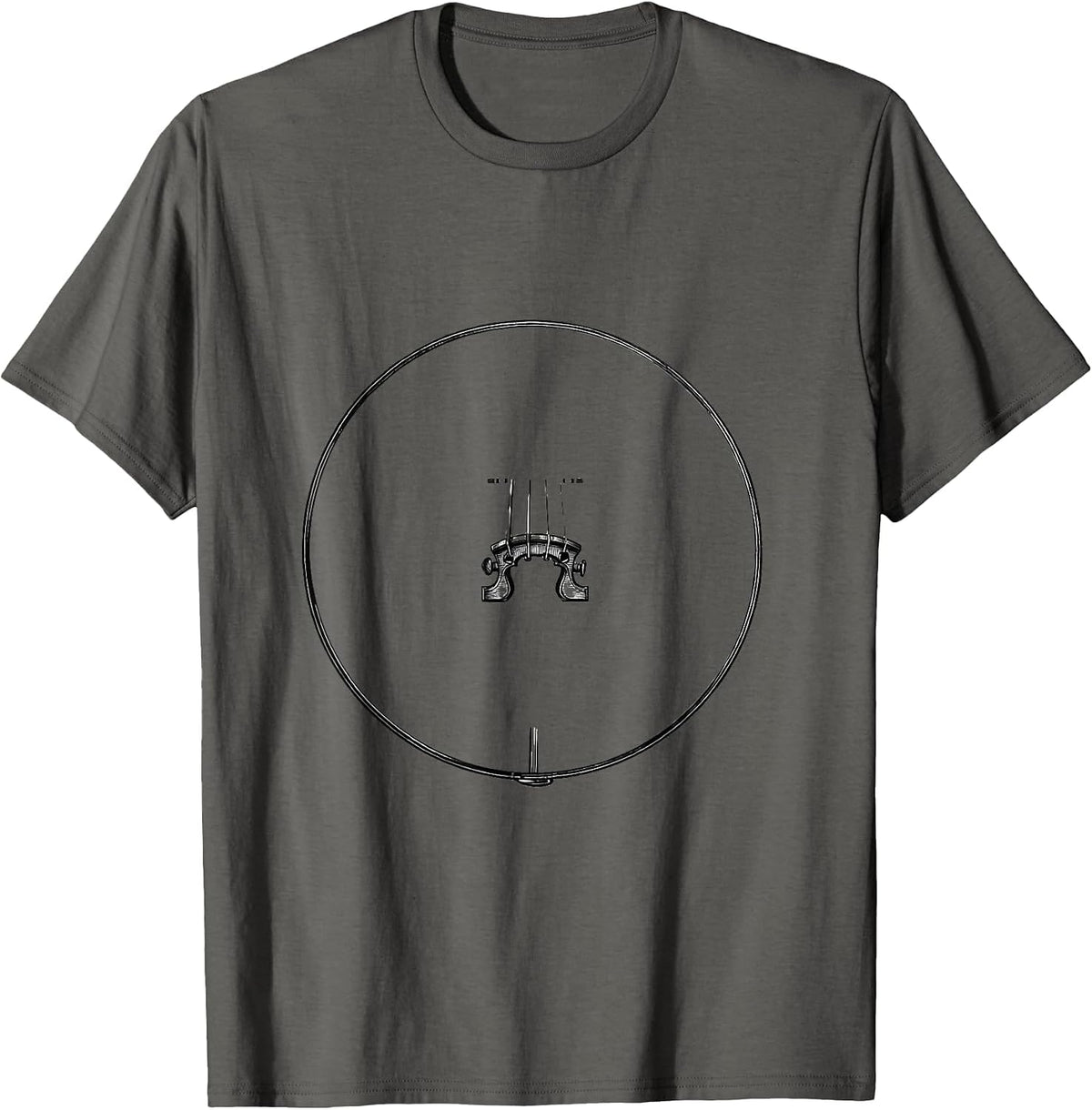 Double Bass Bridge Minimalist Band Musician Humor T-Shirt - Asphalt Grey