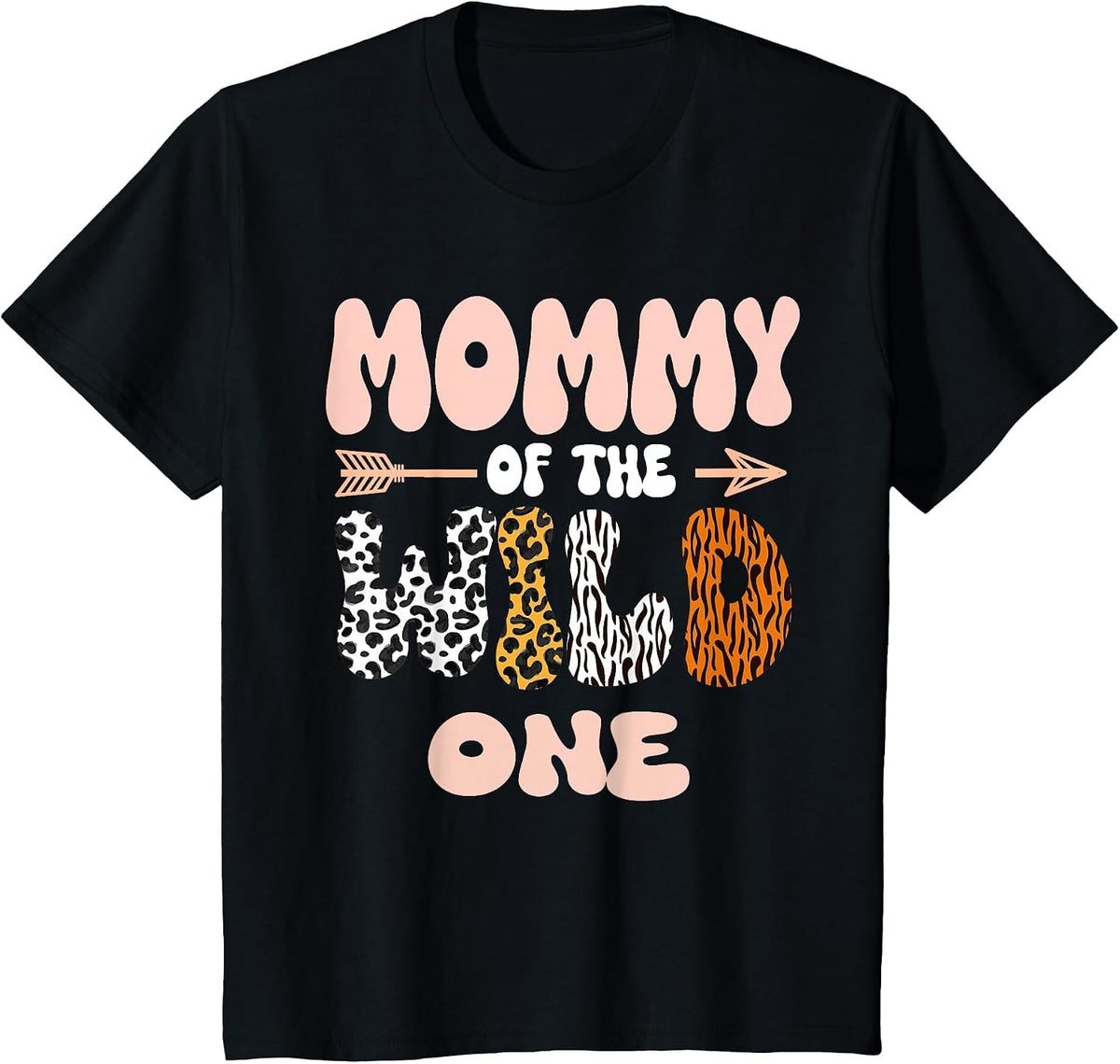 Mommy of The Wild One Birthday Girl Family Party Decor Meme T-Shirt - Black