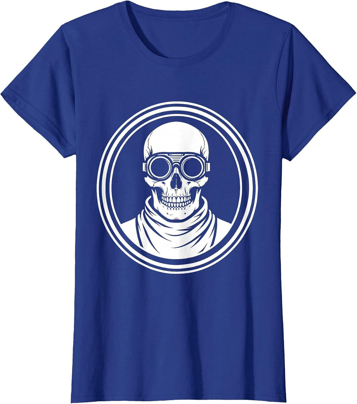 Women's Radiology Skull Lead Apron Protective Goggles T-Shirt - Royal Blue