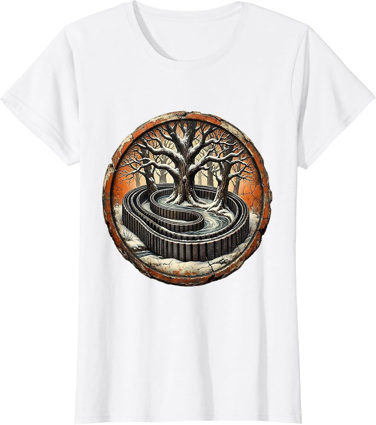 Valley Forge Automotive Serpentine Belt Winter Art T-Shirt - White