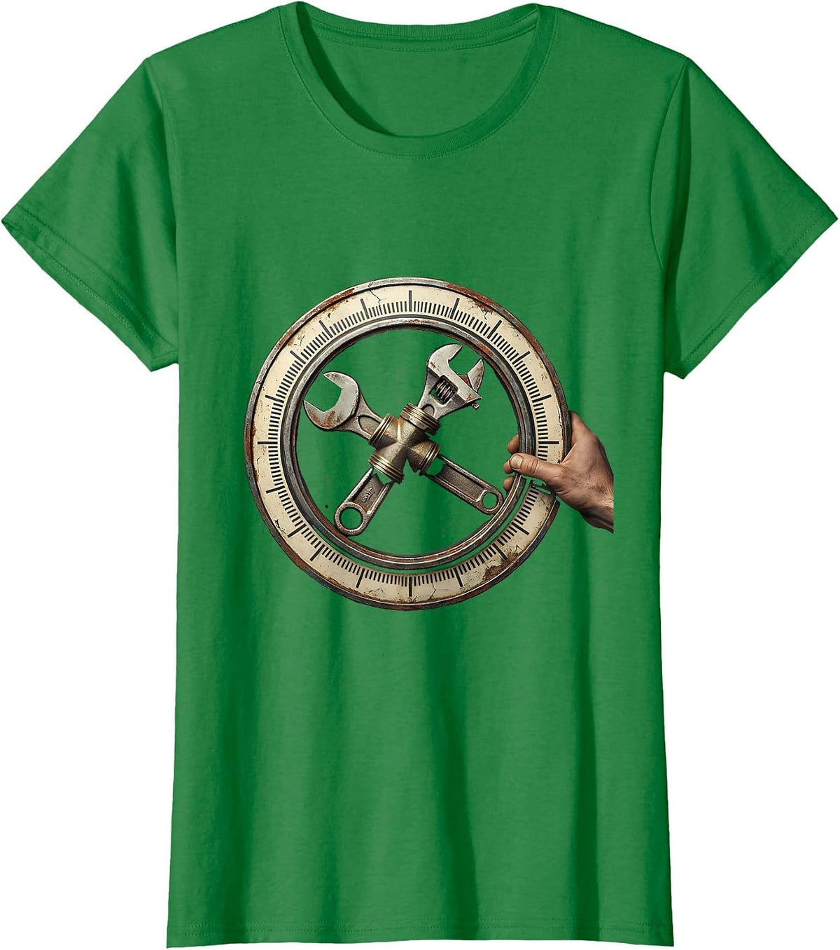 Women's Sealed Pipe Joint Distressed Funny Plumber Gift T-Shirt - Kelly Green