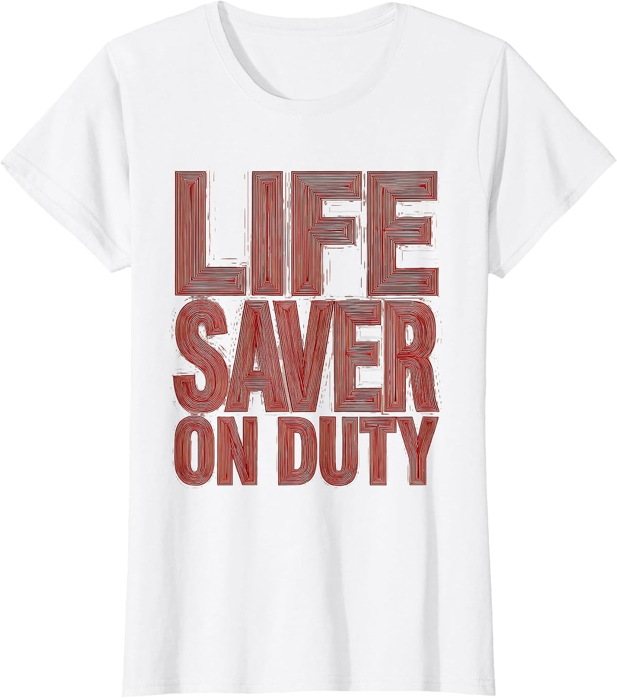 Life Saver On Duty EMT Graphic Design T-Shirt - White