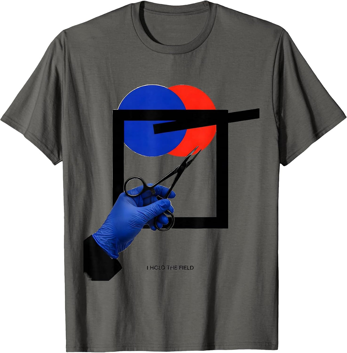 Men's I Hold The Field Playful Surgical Tech Occupational Pride T-Shirt - Asphalt Grey