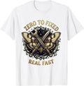 Men's Zero to Fixed Real Fast Mechanic Design T-Shirt - White