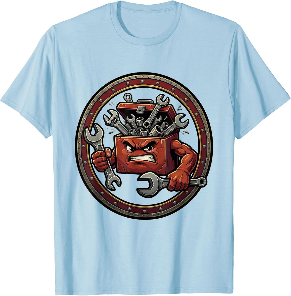 Men's Overflowing Toolbox Wrenches and Ratchets Graphic T-Shirt - Baby Blue