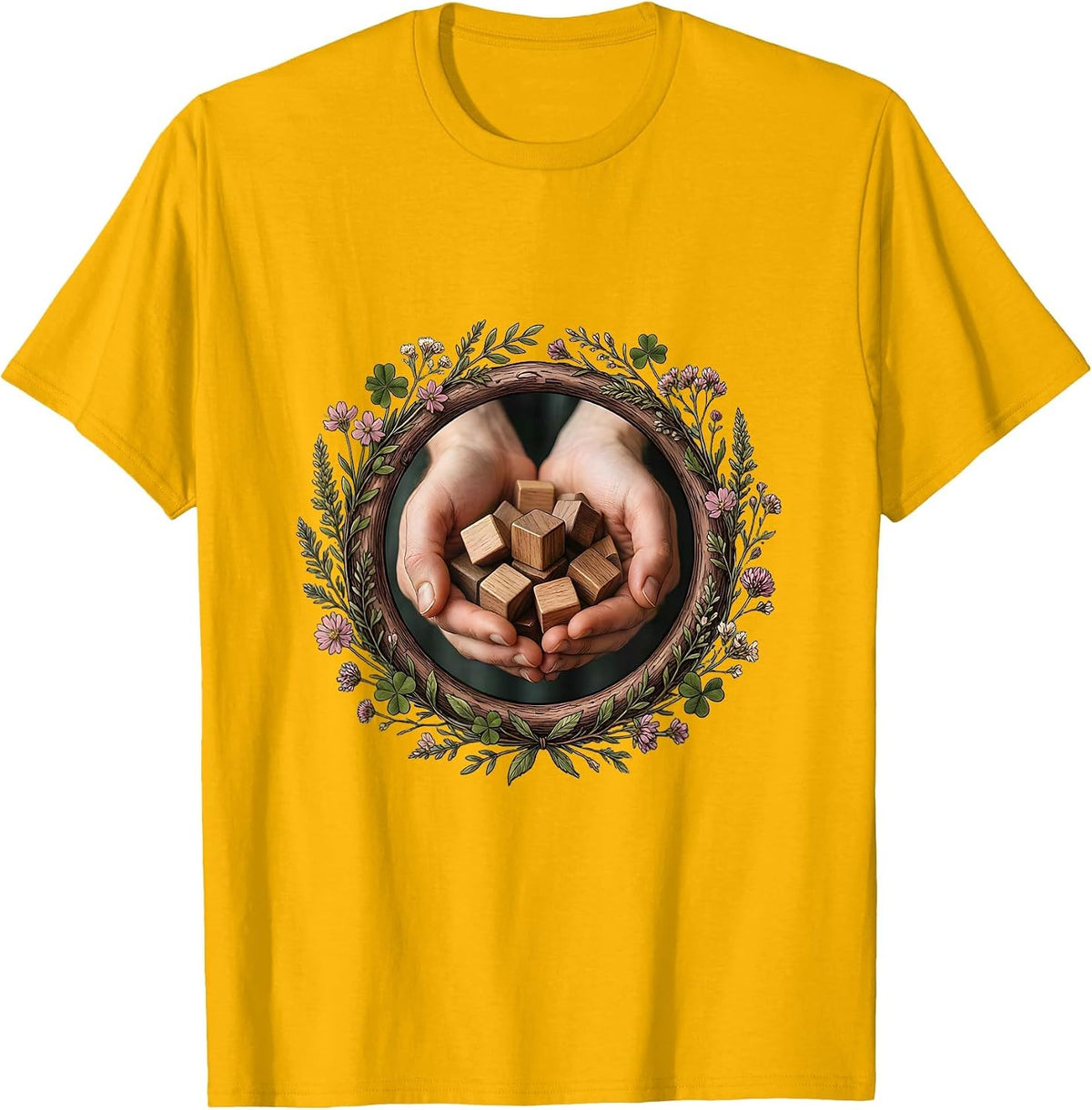 Paraprofessional Alphabet Blocks Illustration T-Shirt - Golden Yellow
