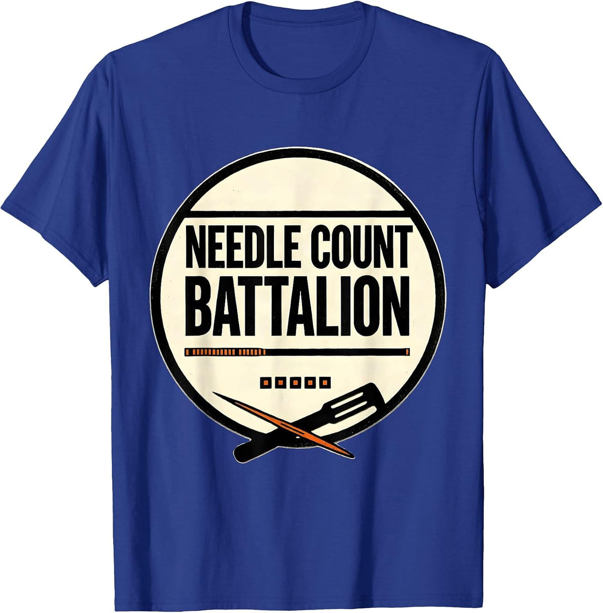 Needle Count Battalion Stencil Graphic Surgical Tech T-Shirt - Royal Blue