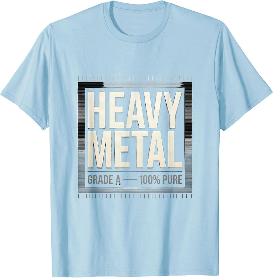 Men's Heavy Metal Grade A 100 Pure Pure Metal Fan Humor T-Shirt - Baby Blue