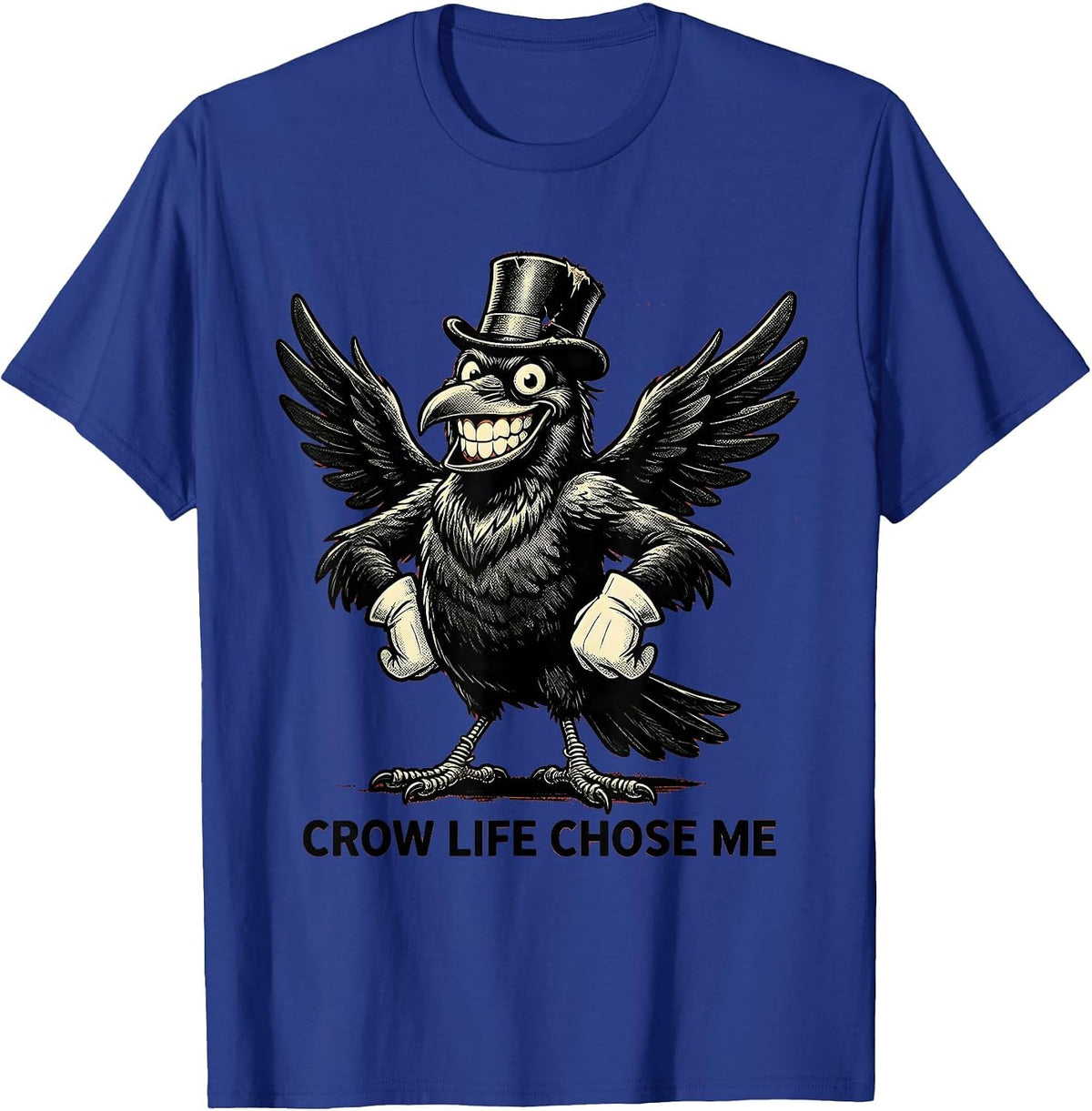 Crow Life Chose Me Dark Crow Design T-Shirt - Royal Blue
