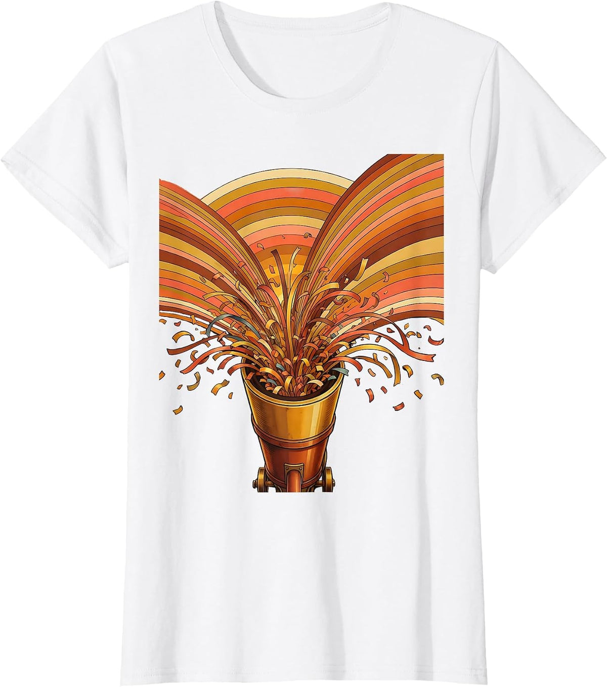 Confetti Cannon Night Sky Celebration Graphic T-Shirt - White