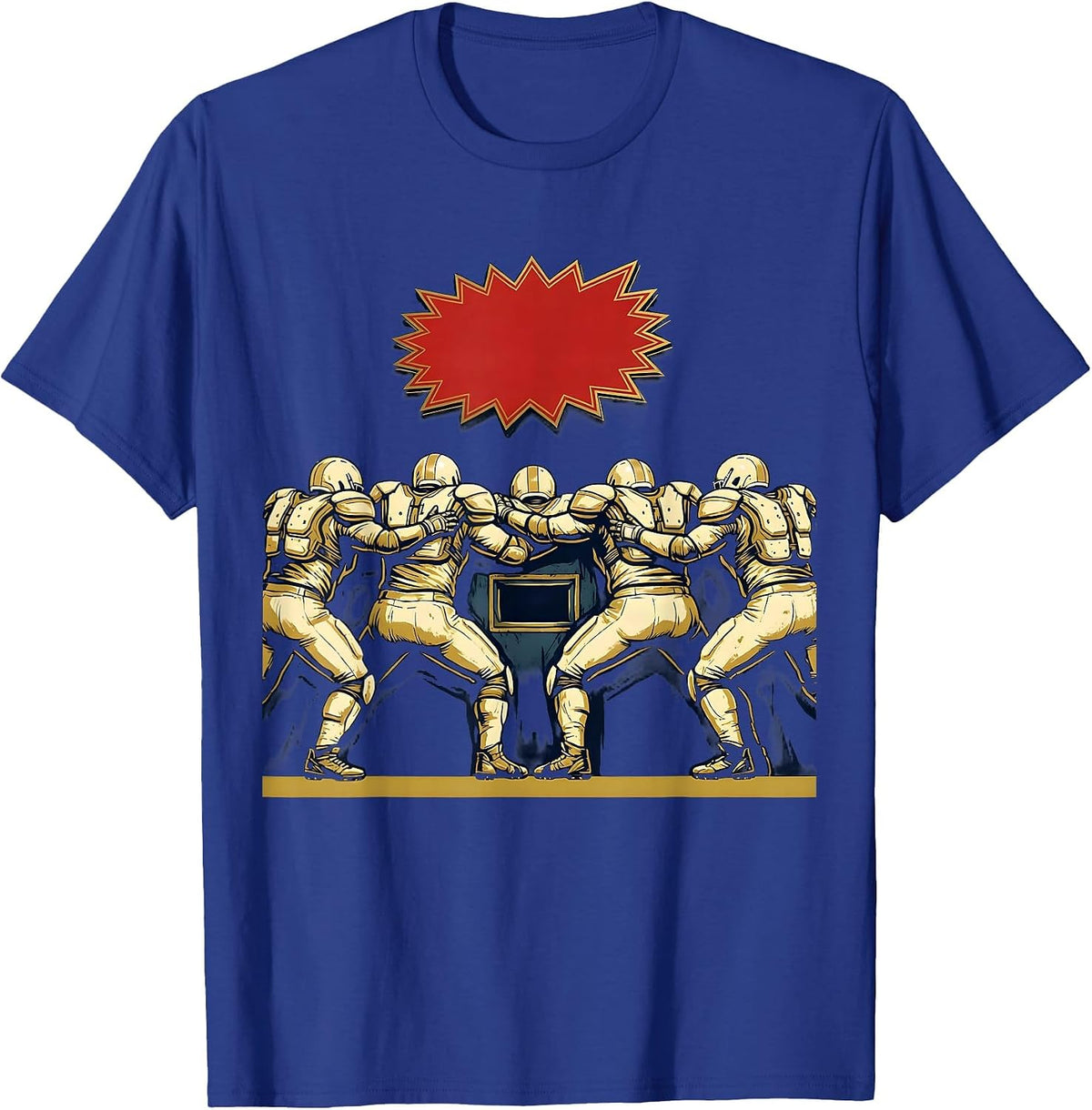 Shoulder Pad Wall Offensive Lineman Football Humor T-Shirt - Royal Blue