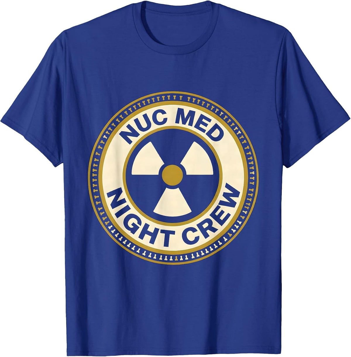Men's Nuc Med Night Crew Radiation Tech Halloween Workplace Humor T-Shirt - Royal Blue