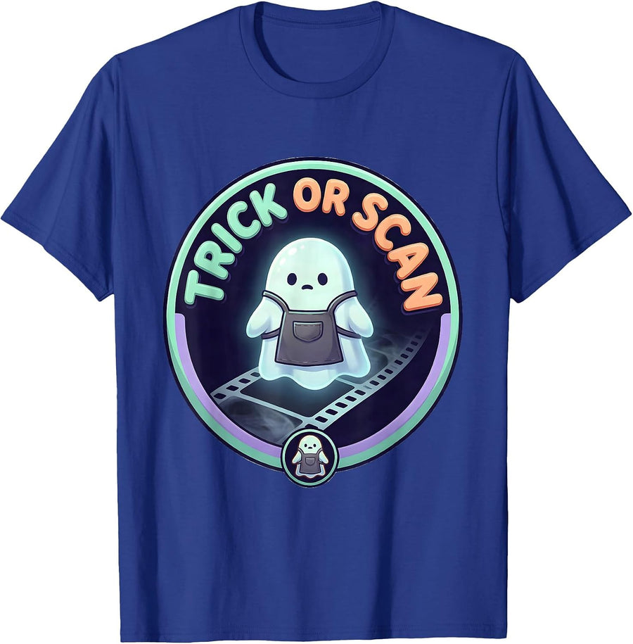 Trick Or Scan Cute Kawaii Ghost Radiology Technician T-Shirt - Royal Blue