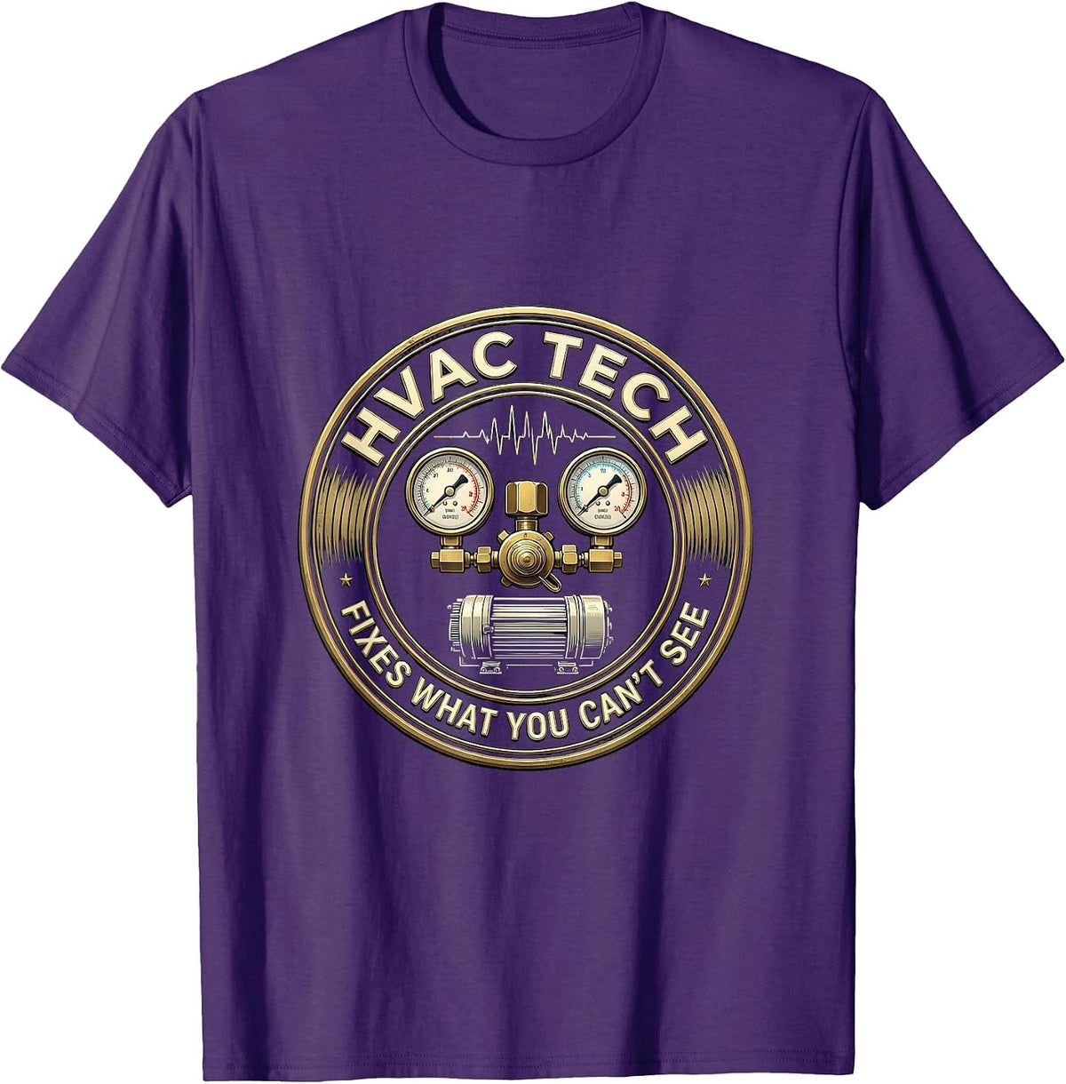 HVAC Tech (n.): Fixes What You Can't See Funny Skilled Trade T-Shirt - Purple