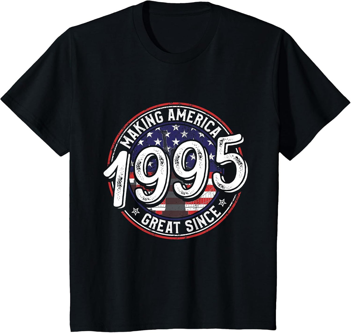 Making America Great Since 1995 American Flag Birthday T-Shirt - Black