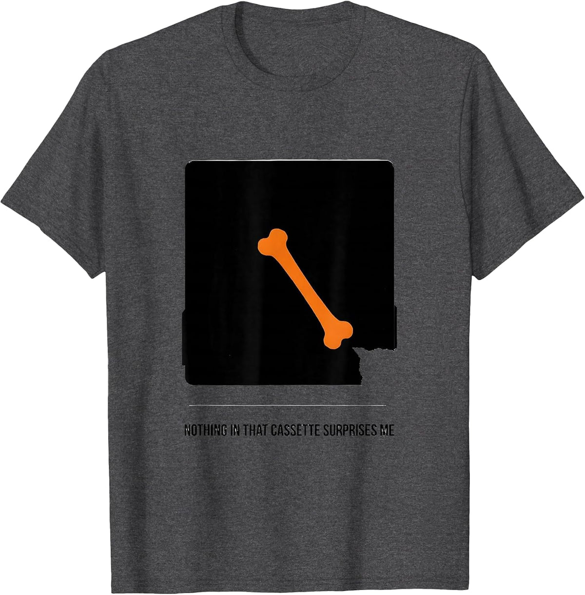 Men's Nothing In That Cassette Surprises Me Brutalist Radiology T-Shirt - Dark Heather Grey