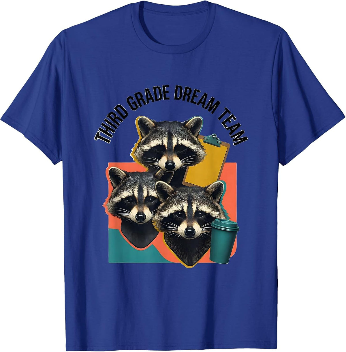Men's Third Grade Dream Team Midcentury Modern Teacher Back T-Shirt - Royal Blue
