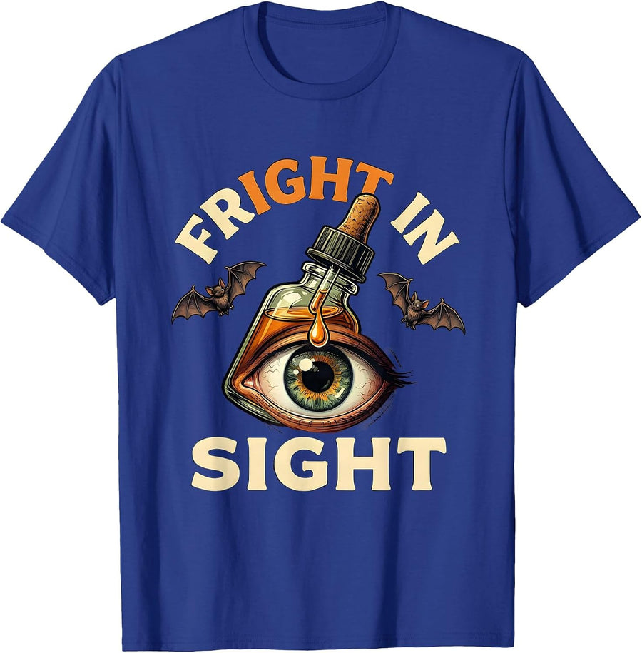 Fright in Sight Halloween Optometrist Eye Doctor Humor T-Shirt - Royal Blue