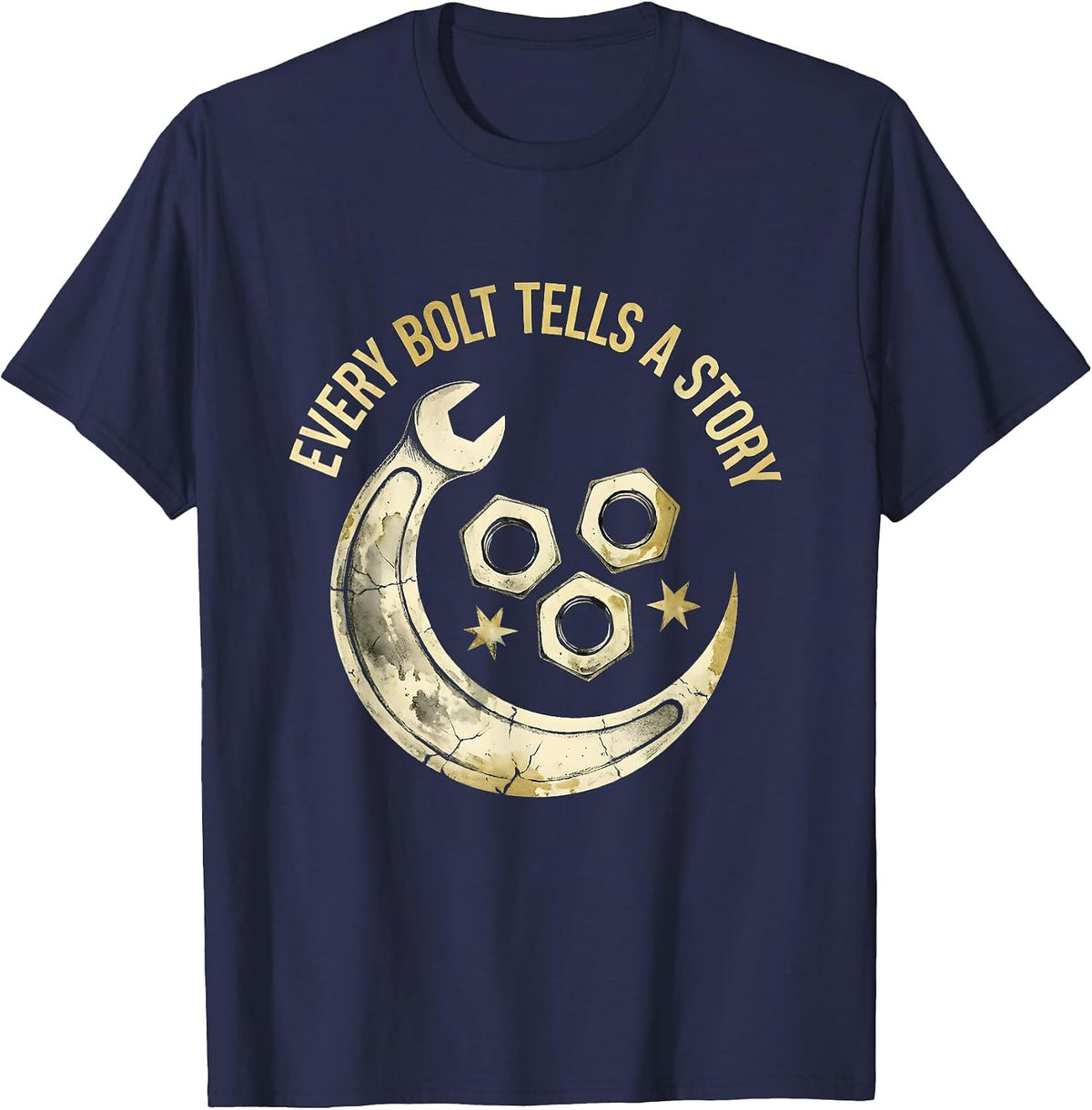 Every Bolt Tells A Story Mechanic Men Design T-Shirt - Navy Blue