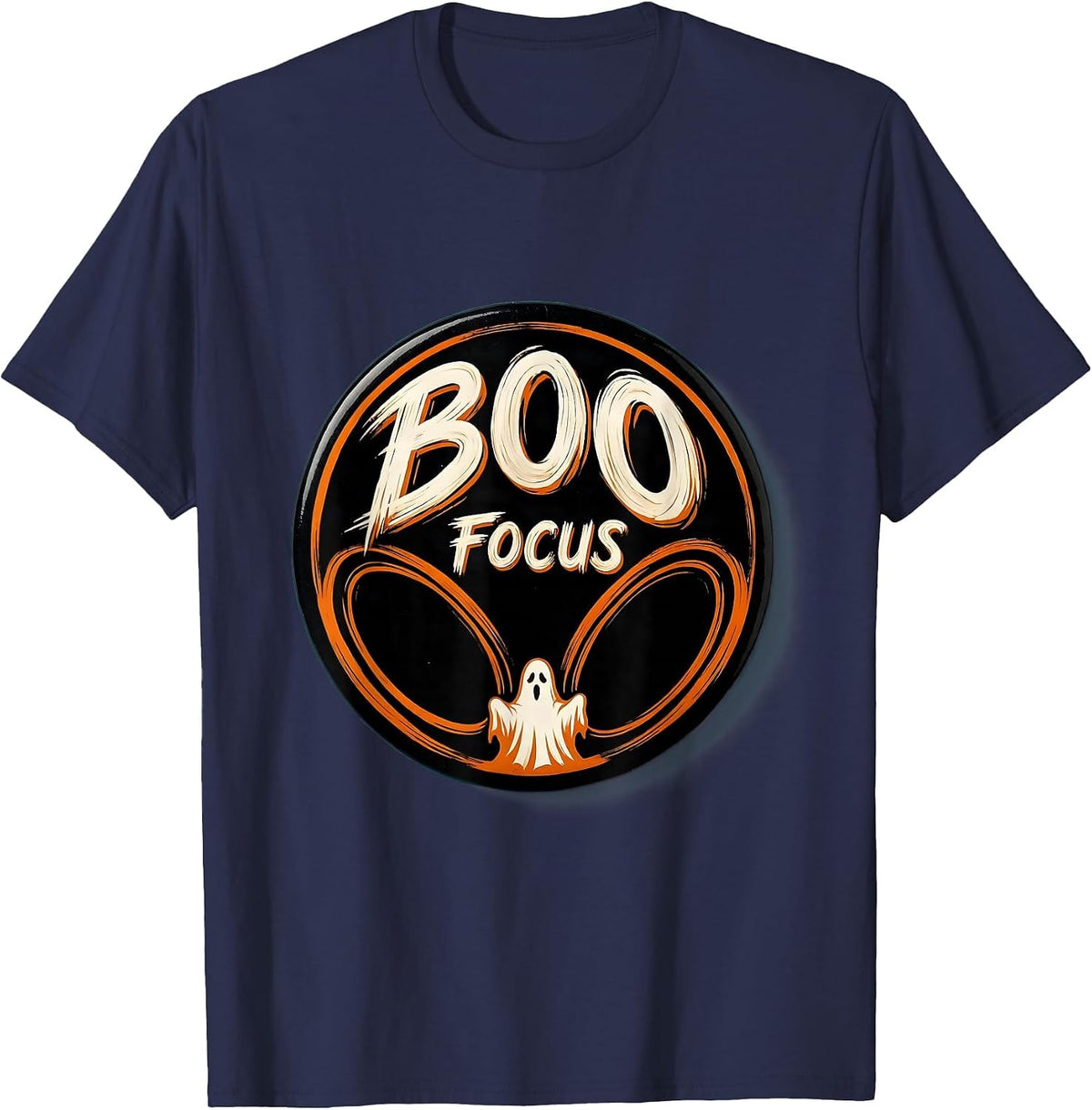 Men's Boo Focus Funny Eye Doctor Halloween Optometrist Costume T-Shirt - Navy Blue