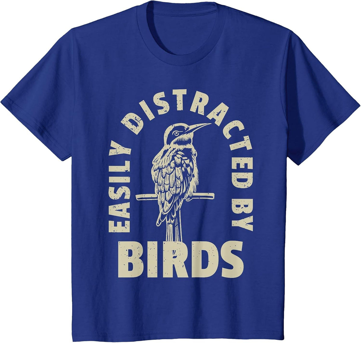 Easily Distracted By Birds T-Shirt - Royal Blue
