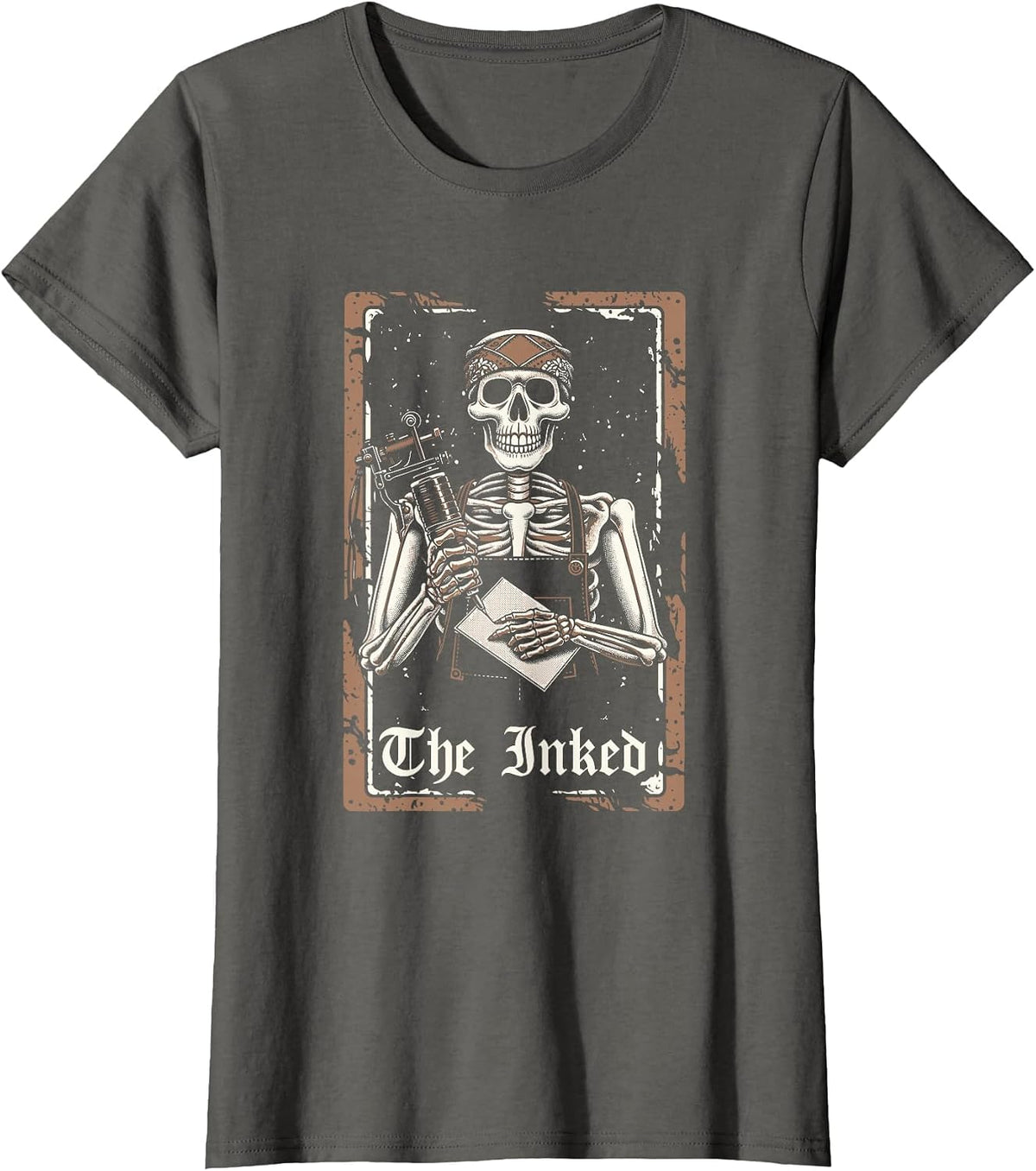 Tattoo Artist Tattooist Tattoos - Skeleton Tarot Card T-Shirt - Asphalt Grey