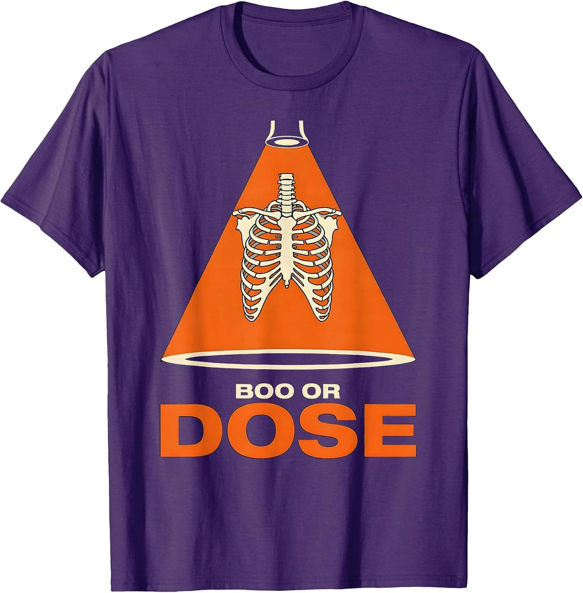 Men's Boo Or Dose Stencil Graphic Radiology Tech Halloween T-Shirt - Purple