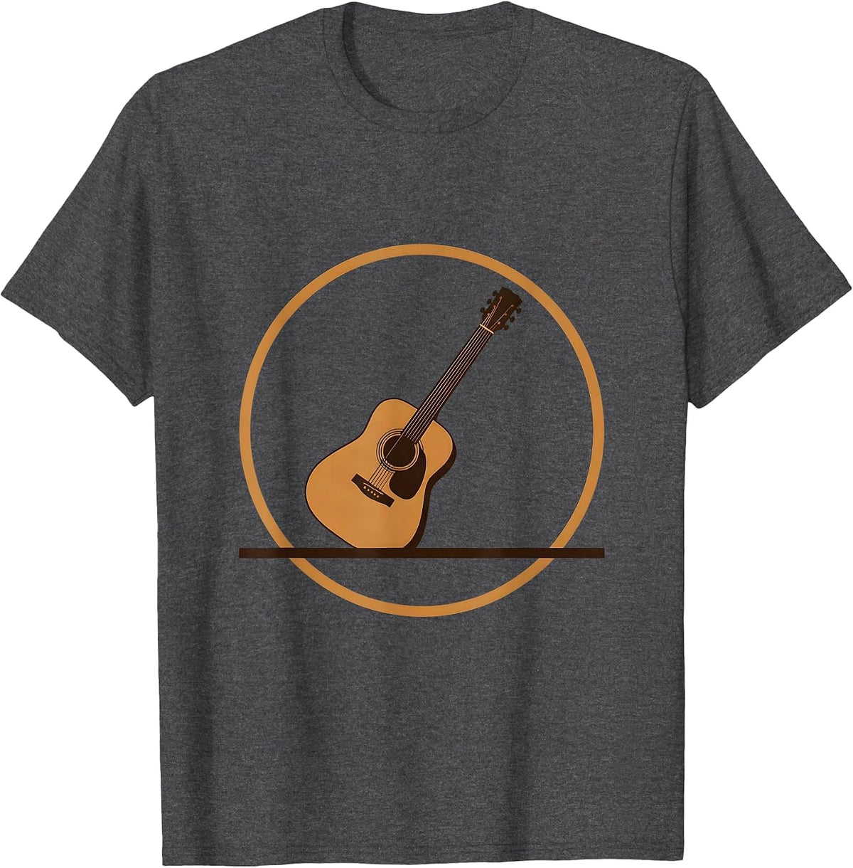 Acoustic Guitar Dorm Room College Life Graphic T-Shirt - Dark Heather Grey