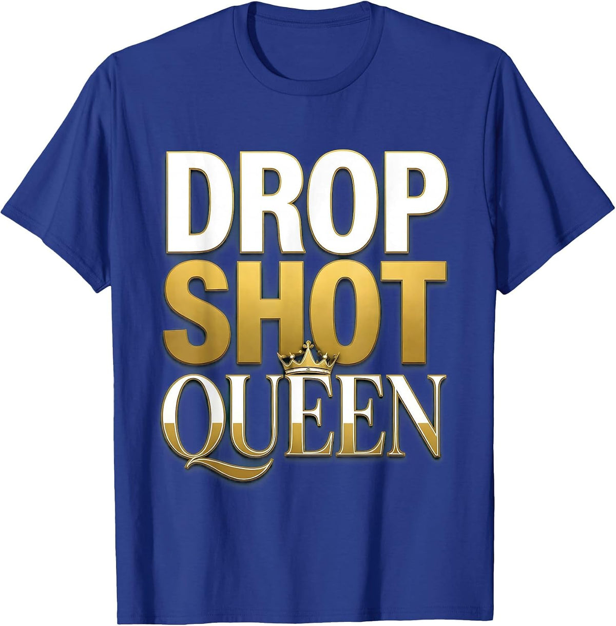 Drop Shot Queen Tennis Graphic Design T-Shirt - Royal Blue