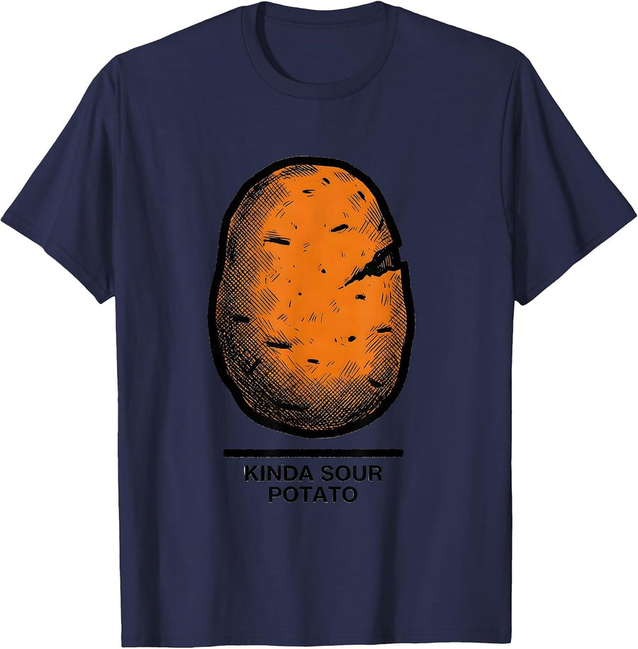 Kinda Sour Potato Funny Potato Couple Thanksgiving Humor T-Shirt - Navy Blue