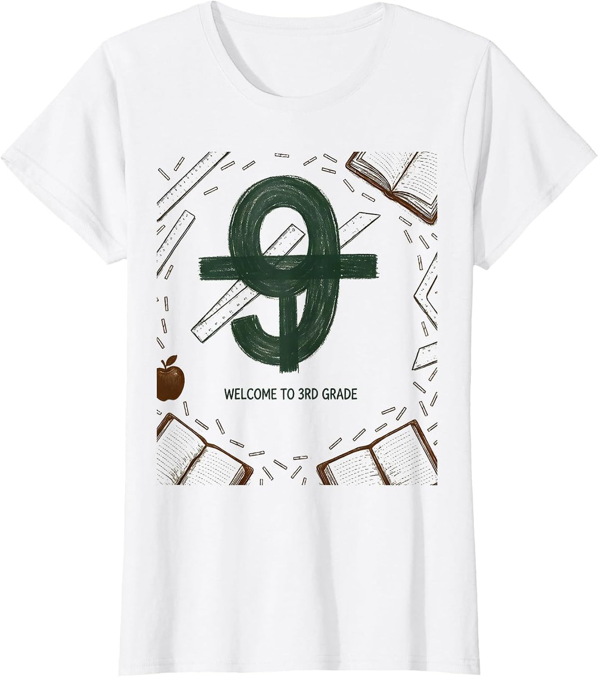 √9 Welcome To 3rd Grade Math Milestone Birthday Gift T-Shirt - White