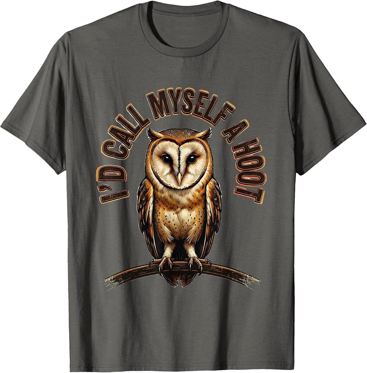 Men's I'd Call Myself A Hoot Vintage Owl Bird Lover Funny T-Shirt - Asphalt Grey