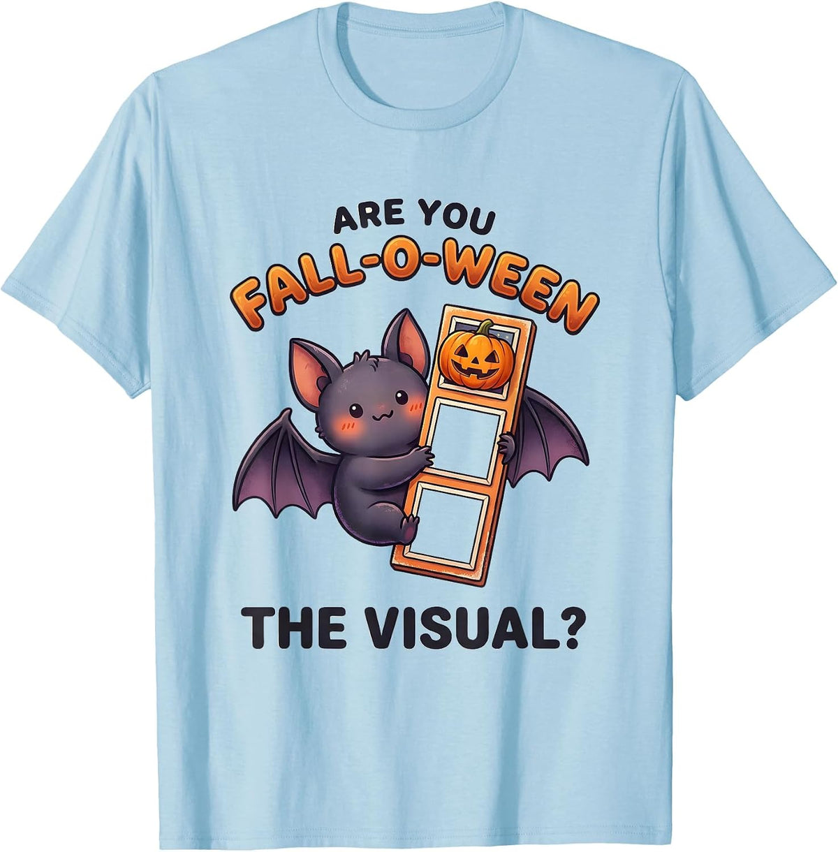 Men's Are You Fall-O-Ween The Visual Cute Kawaii Teacher Halloween T-Shirt - Baby Blue