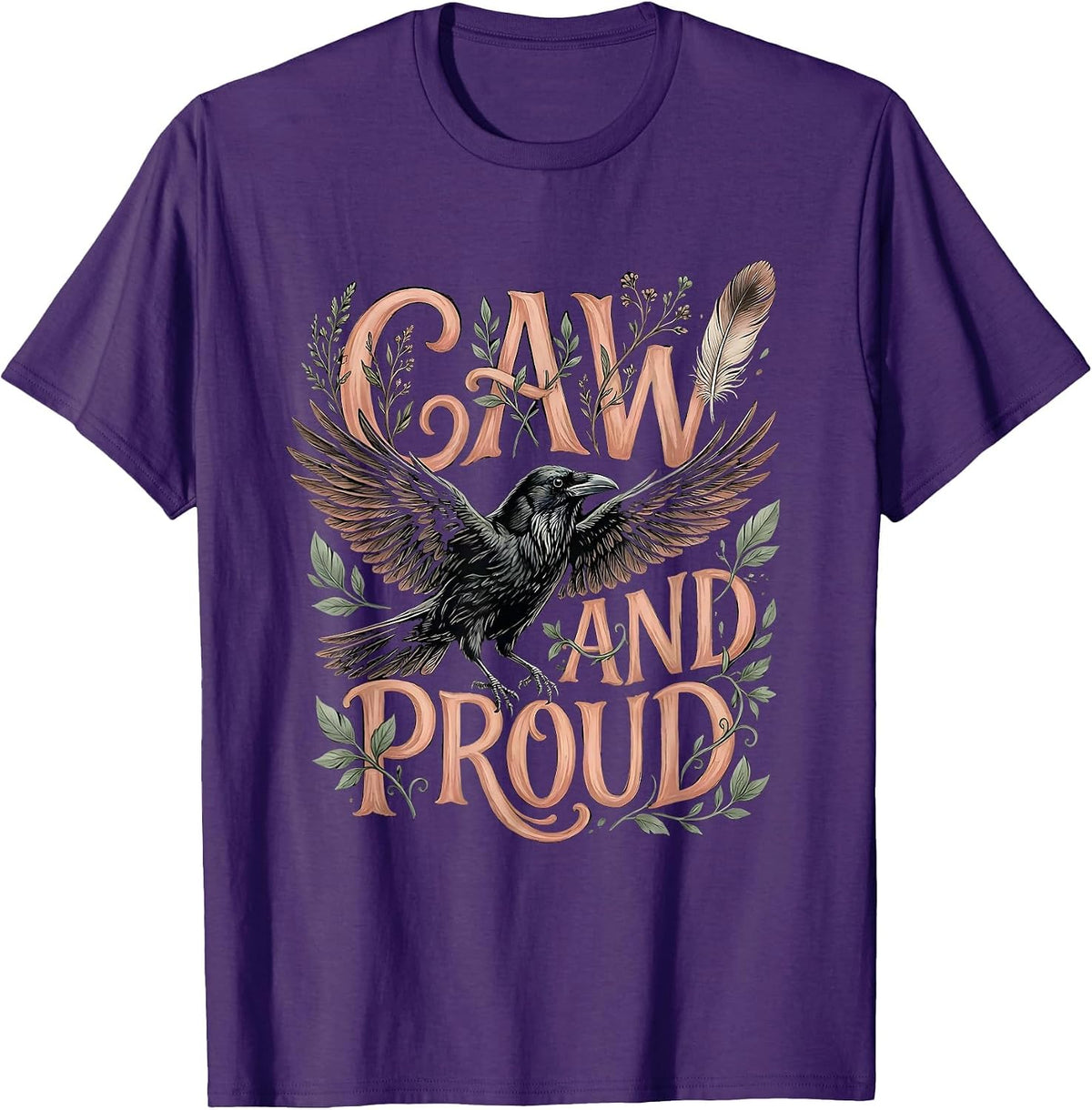 Caw And Proud Crow Bird Lover Design T-Shirt - Purple